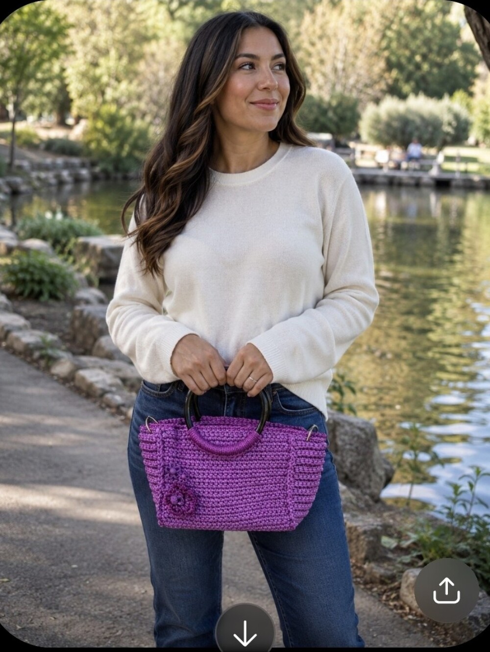 Purple Crochet Handbag